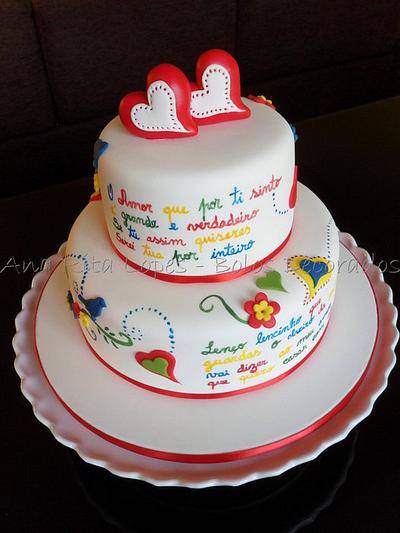 wedding cake - lenços dos namorados - Cake by Ana Rita Lopes - Bolos Decorados