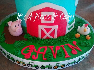 Farm Themed 6" Round Buttercream w/Fondant Accents - Cake by Rebecca