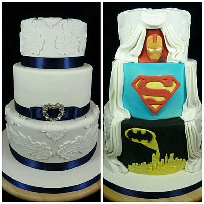 Hidden Superhero Wedding Cake - Cake by CodsallCupcakes