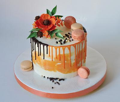 Drip cake with flower - Cake by Jolana Brychova