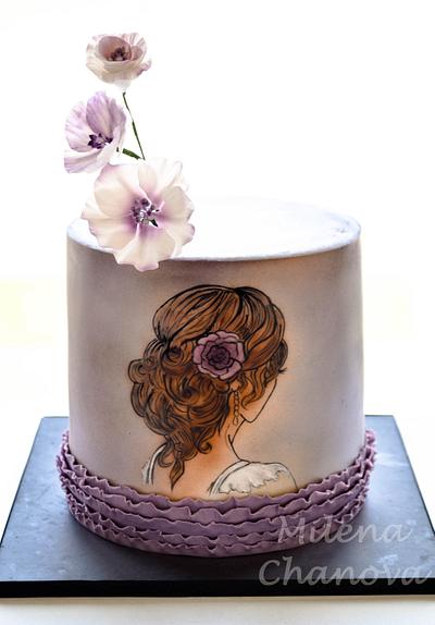 Hand Painted Bridal Shower Cake - Cake by MilenaChanova