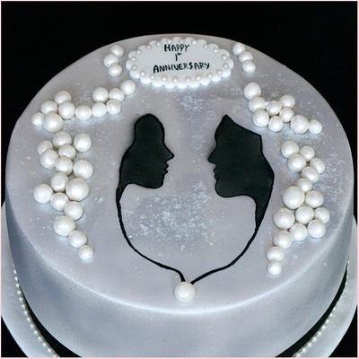 Black and White anniversary cake - Cake by Flourbowl Cakes