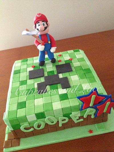 Mario mine craft  - Cake by Kelli Maree 