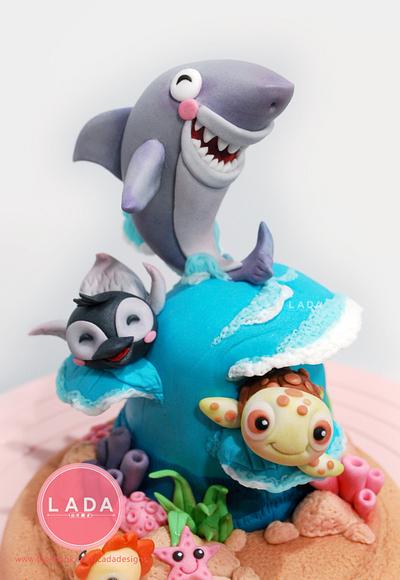 Sea Animals sugar cake topper - Cake by Ladadesigns