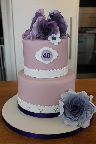 Purple shades of Roses - Cake by One of a kind Cakes by Lyn