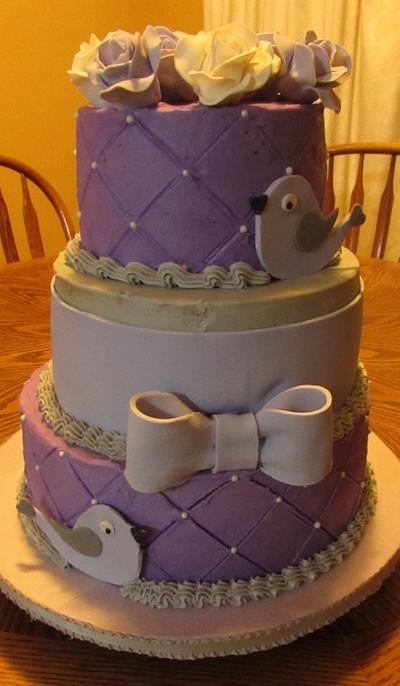 Quilted Buttercream babyshower cake - Cake by Laura 