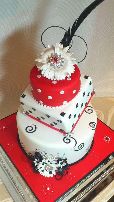 polka dots wedding cake  - Cake by Ribana Cristescu 