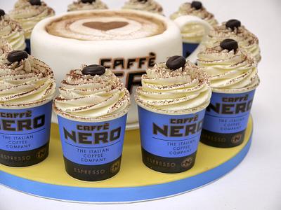 Caffe Nero Coffee Cup and Cupcakes - Cake by Natalie King