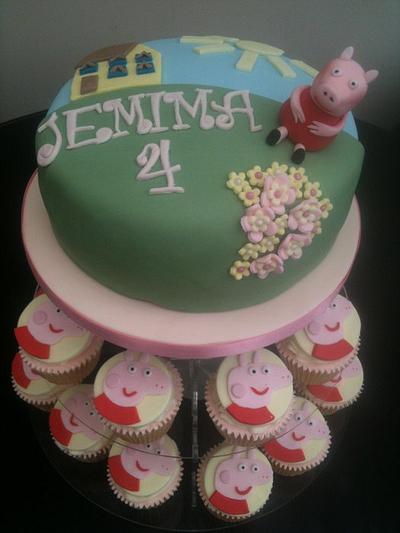 Peppa Pig Cupcake tower - Cake by Swirly sweet