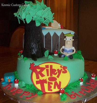 "Riley" & Ferb - Cake by Kosmic Custom Cakes