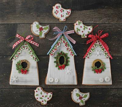 Christmas bird house cookies - Cake by Bubolinkata