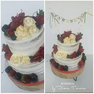 Anniversary Cake - Naked Cake - Cake by Unique Cake's Boutique