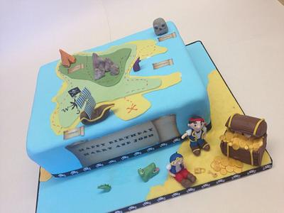 Never neverland Pirate Map  - Cake by Emma Harrison