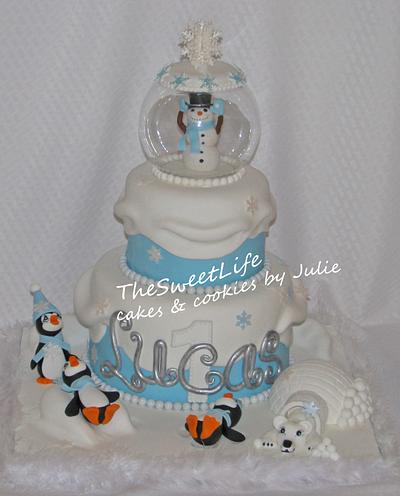 Winter ONEderland penguin cake & cookies - Cake by Julie Tenlen