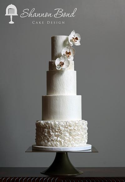 Golden Orchid Wedding Cake - Cake by Shannon Bond Cake Design