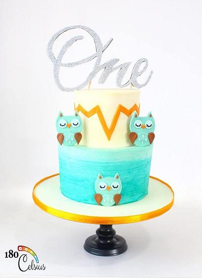 Lil Owling's 1st Birthday - Cake by Joonie Tan