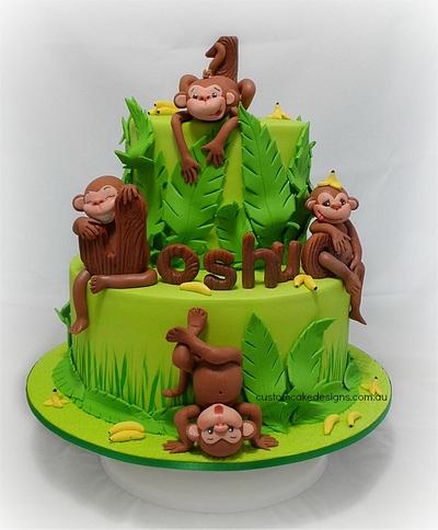 Cheeky Monkeys 1st Birthday Cake - Cake by Custom Cake Designs