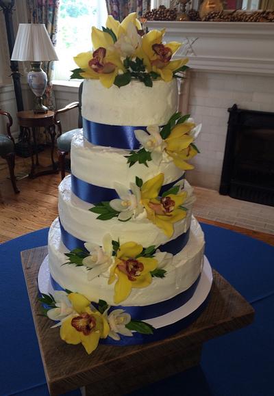 Wedding cake with orchids - Cake by John Flannery