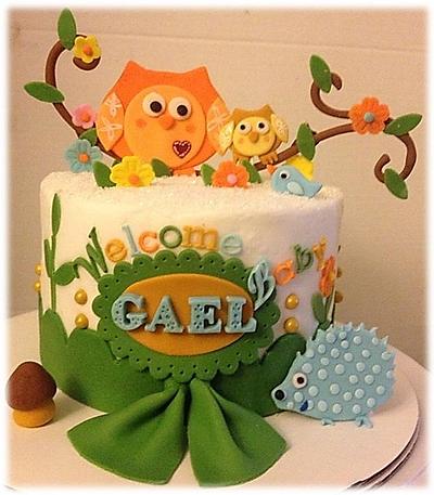 Owl Baby Shower Cake - Cake by DeliciousCreations
