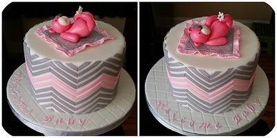 Pink Teddy - Cake by Honey Bunny Bake Shop