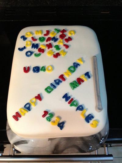 Fridge & Magnet Alphabet 40th Birthday Cake - Cake by Tanya Morris