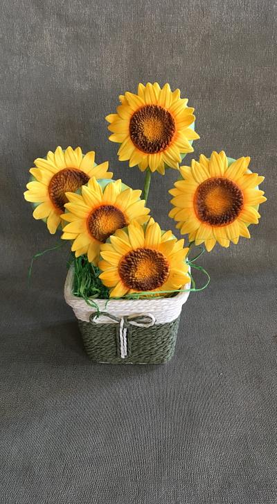 Sunflowers gingerbread cookies  - Cake by Doroty