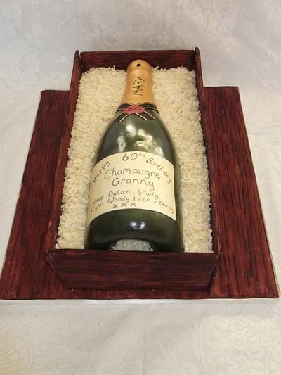 Champagne bottle cake - Cake by Louise Davidson & Michelle Kennedy