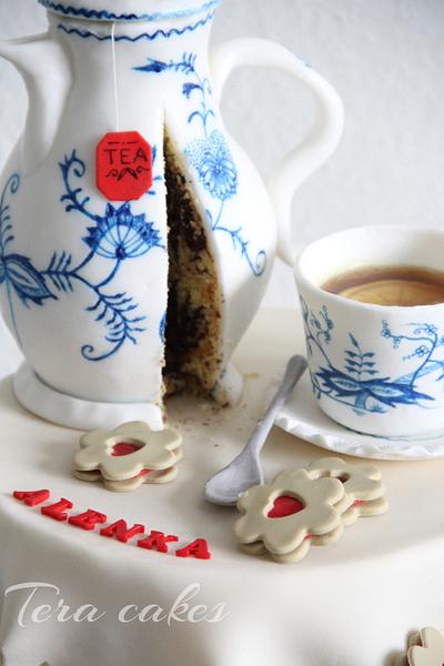 Blue Onion porcelain set - Cake by Tera cakes