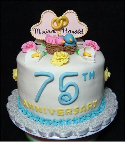 75th Wedding Anniversary - Cake by Toni (White Crafty Cakes)