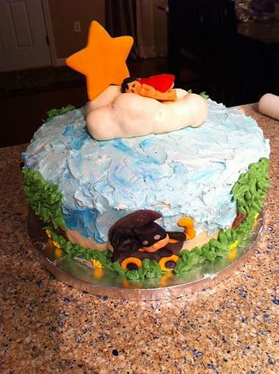 Superhero baby shower cake - Cake by dledizzy