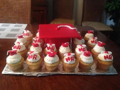 Graduation cake and cupcakes! - Cake by Megan