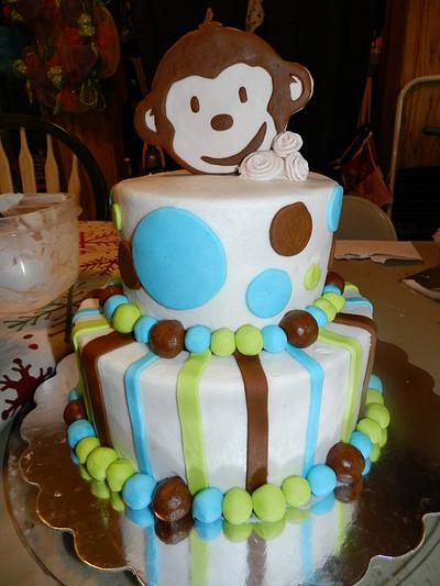 Monkey baby shower cake - Cake by AneliaDawnCakes