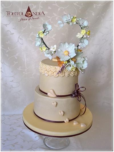Romantic flowers hearts - Cake by Tortolandia