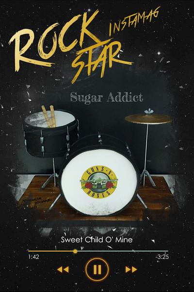 Guns n roses drums set  - Cake by Sugar Addict by Alexandra Alifakioti