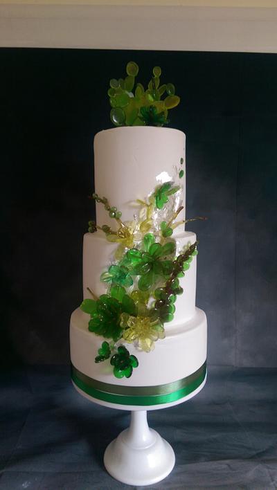 isomalt succulent wedding cake - Cake by MySugarFairyCakes