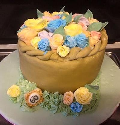 Basket of Roses - Cake by Woody's Bakes