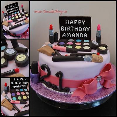 Make Up Inspired Birthday Cake  - Cake by It's a Cake Thing 