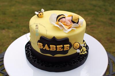 Bee Themed Gender Reveal - Cake by Beau Petit Cupcakes (Candace Chand)