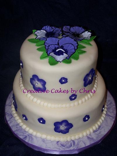 Pansy Birthday Cake - Cake by Creative Cakes by Chris