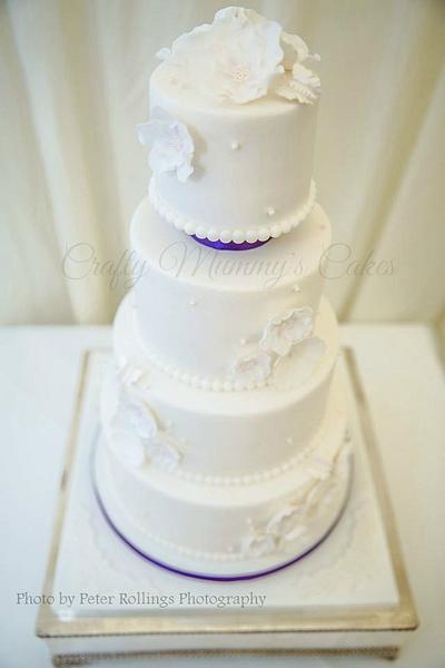 Floral White Wedding Cake - Cake by CraftyMummysCakes (Tracy-Anne)