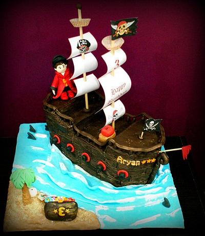 Pirate Ship Ahoy - Cake by Val Santiago-- Deliciosa