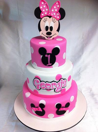 Minnie Mouse Tiered Cake - Cake by Mardie Makes Cakes