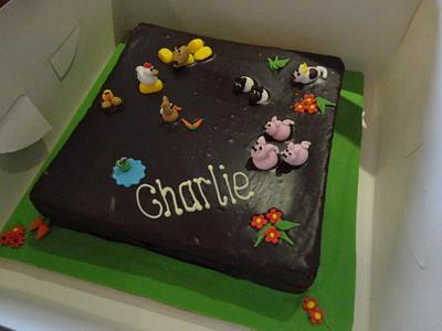Farm animal christening cake - Cake by Leah Stevenson