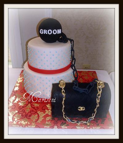 Chanel (inspired) Ball & Chain Bridal Shower Cake - Cake by Slice of Sweet Art