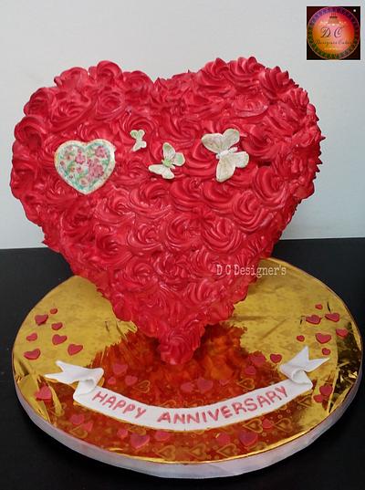 3D standing heart cake - Cake by Divya chheda 