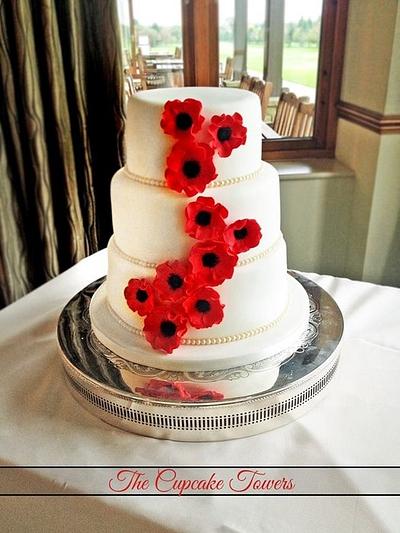 'Poppies' Wedding Cake - Cake by Glenys Talbot