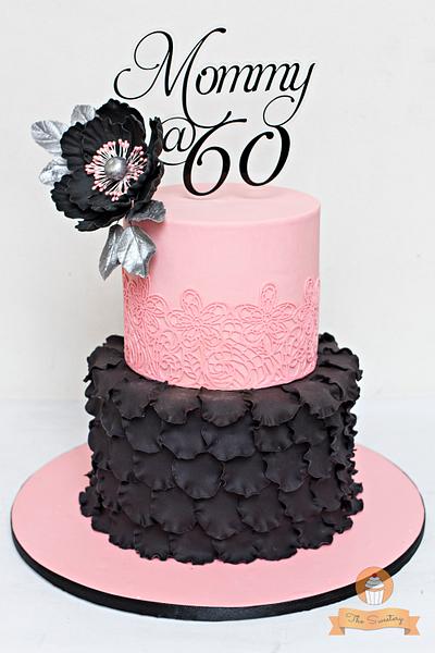 Pink and Black Cake - Cake by The Sweetery - by Diana