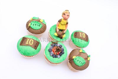 Mini girl figurine, Brownie(UK) and bowling cupcakes - Cake by Starry Delights