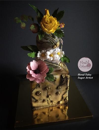 Beauty in the Chaos- WorldCancerDay SugarFlowers&CakesinBloom Collaboration  - Cake by Hend Taha-HODZI CAKES