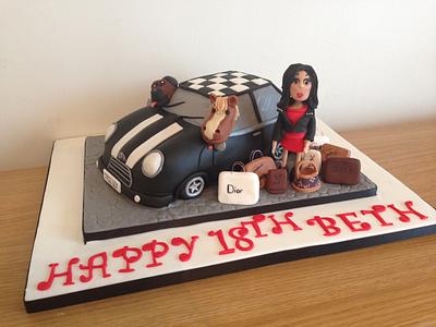 3d mini car with designer shopping bags  - Cake by Cakes by Shellyanne 